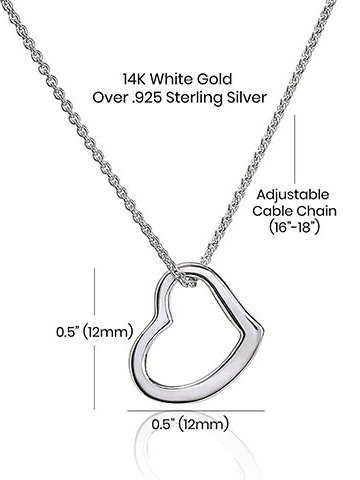 Dainty Heart Necklace - 14k White Gold & 18k Yellow Gold product image (4)