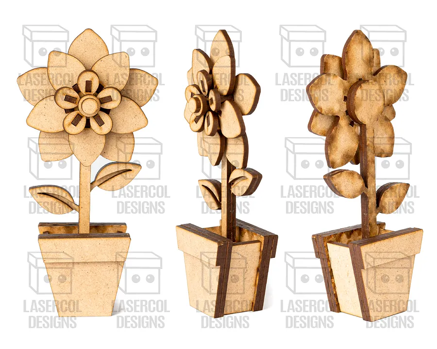 Flowers Set 3d - Laser Cut Files product image (9)