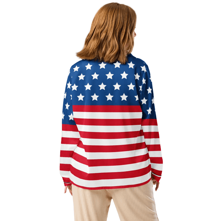 Graphic Grove Women’s American Flag Long-Sleeve Pyjama Top product image (2)