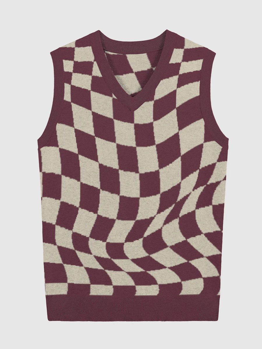 Burgundy Tiger Stripe V-Neck Vest product image (1)