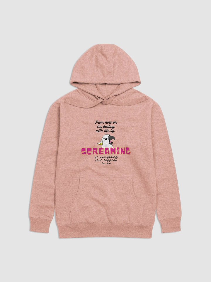 Screaming Cockatoo with Text Long Hoodie Multicolor product image (5)