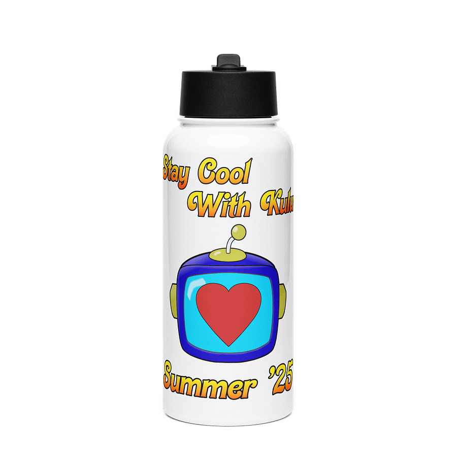 Limited Summer Edition - Hydrate! Steel Water Bottle w/ Straw Lid product image (1)