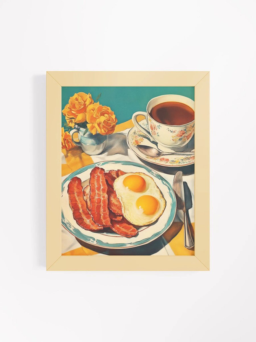 Bacon and Eggs Framed Retro Poster - Nostalgic Classic Breakfast Print product image (4)