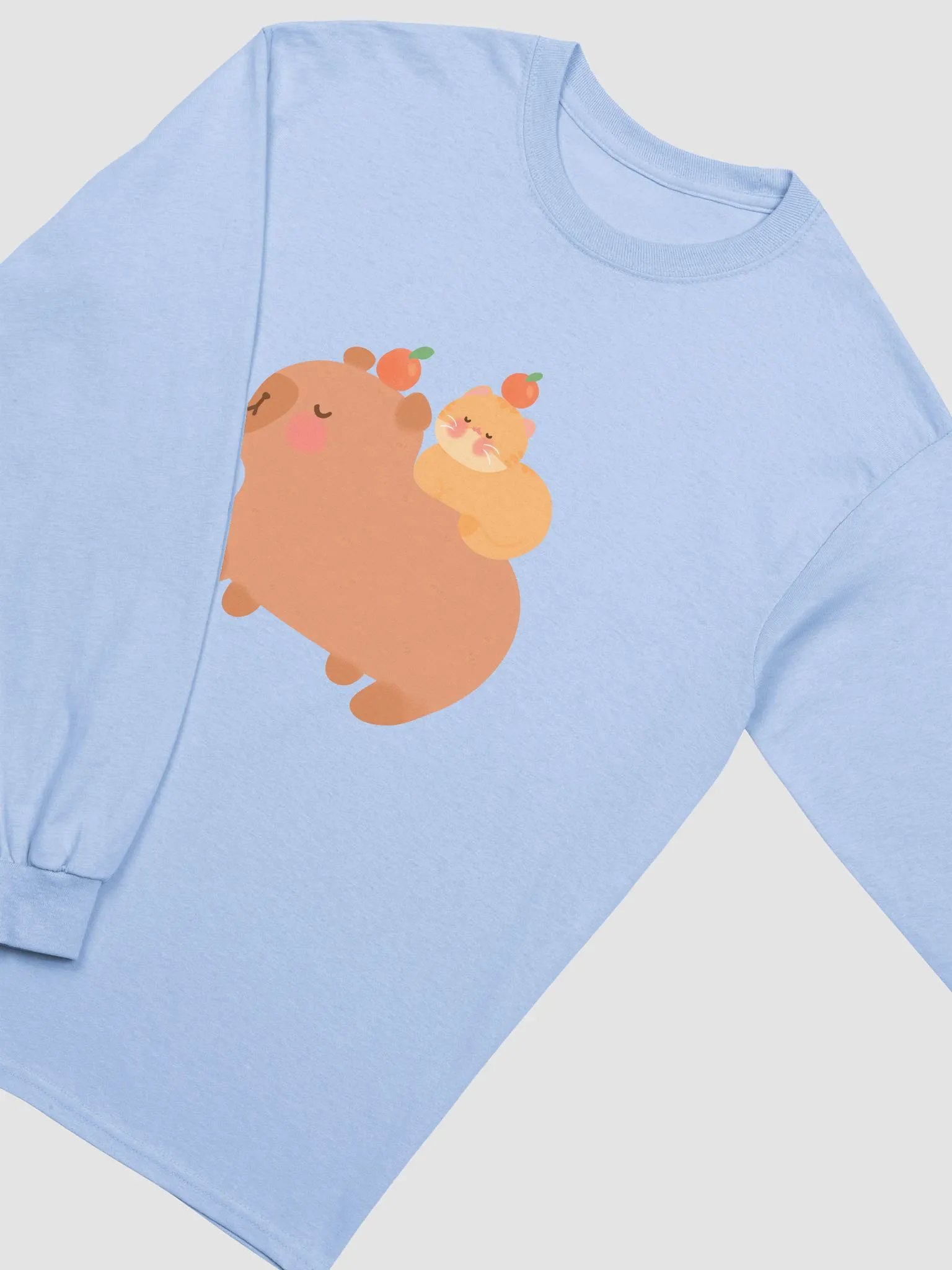 Capybara & Orange Cat Long Sleeve Tee product image (2)