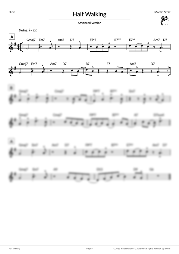 Half Walking - Flute (Exercise 2 Jazz Studies) product image (5)