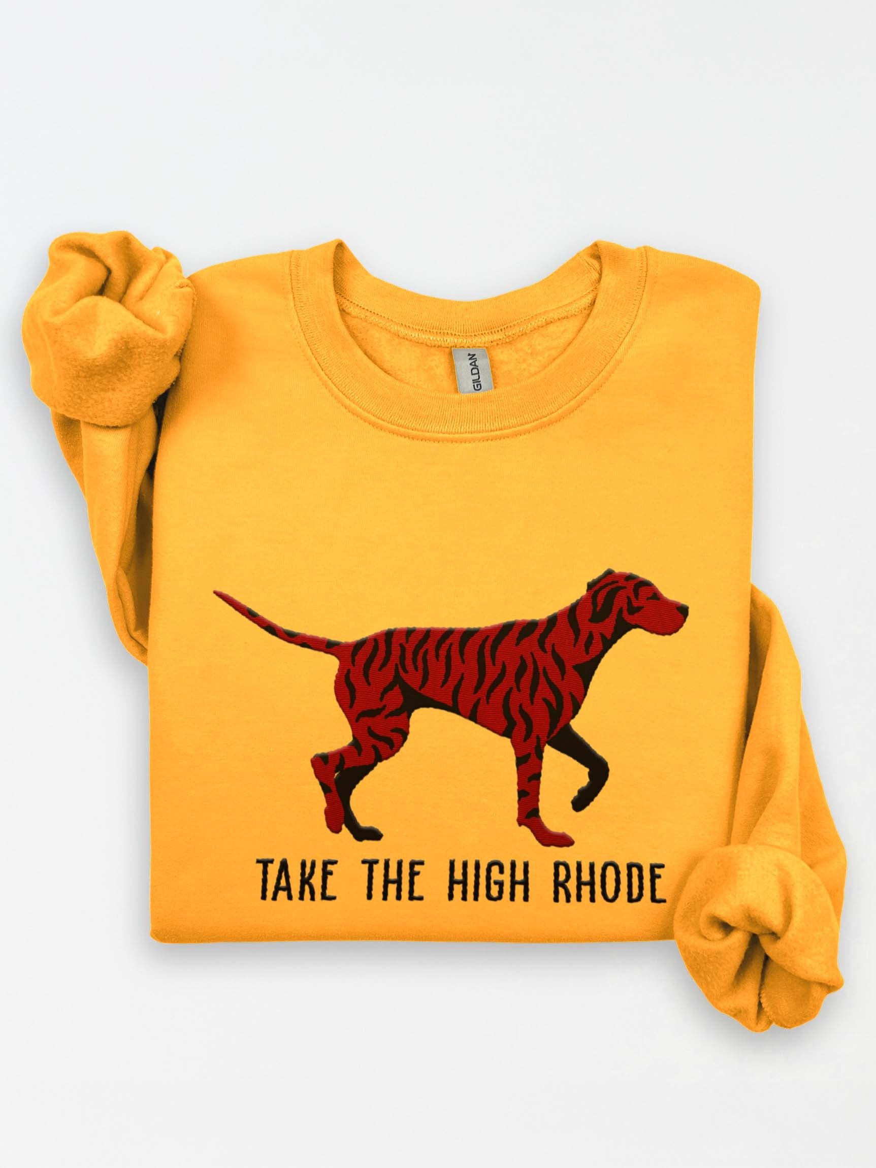 Take the High Rhode Sweatshirt (Embroidered) of a Rhodesian Ridgeback(Brindle) product image (1)