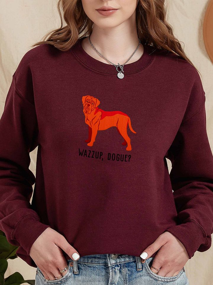 Wazzup, Dogue Sweatshirt (Embroidered) of a Dogue de Bordeaux(Red) product image (2)