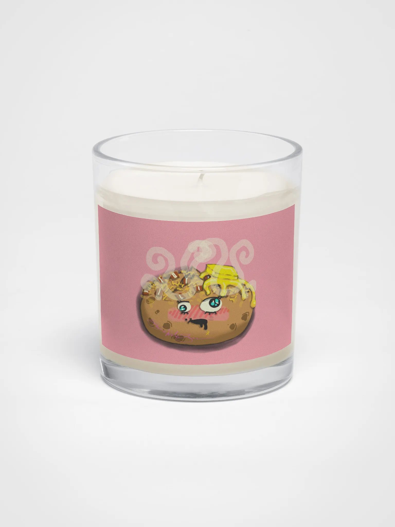 Spudded Soy Wax Candle In A Clear Glass Jar product image (1)