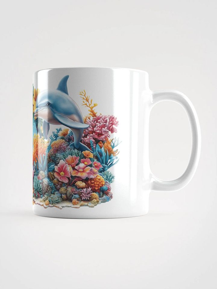 Tropical Dolphins White Glossy Mug product image (1)