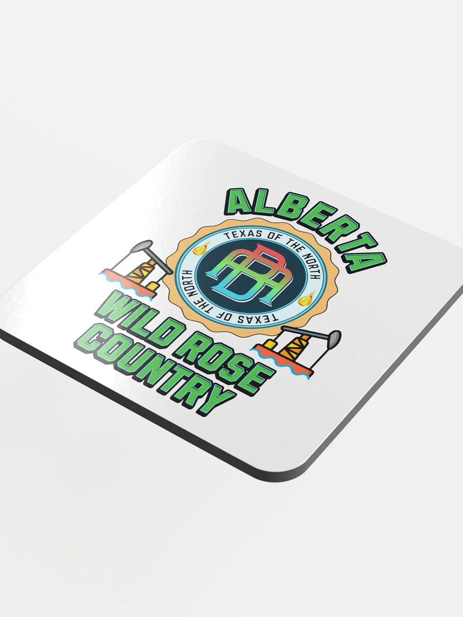 Alberta Wild Rose Country Emblem Glossed Cork Coaster product image (3)