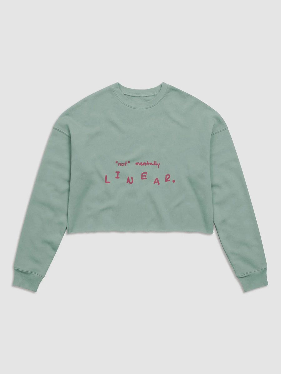 *not* mentally linear (fuchsia design) Women's Fleece Crop Sweatshirt product image (10)
