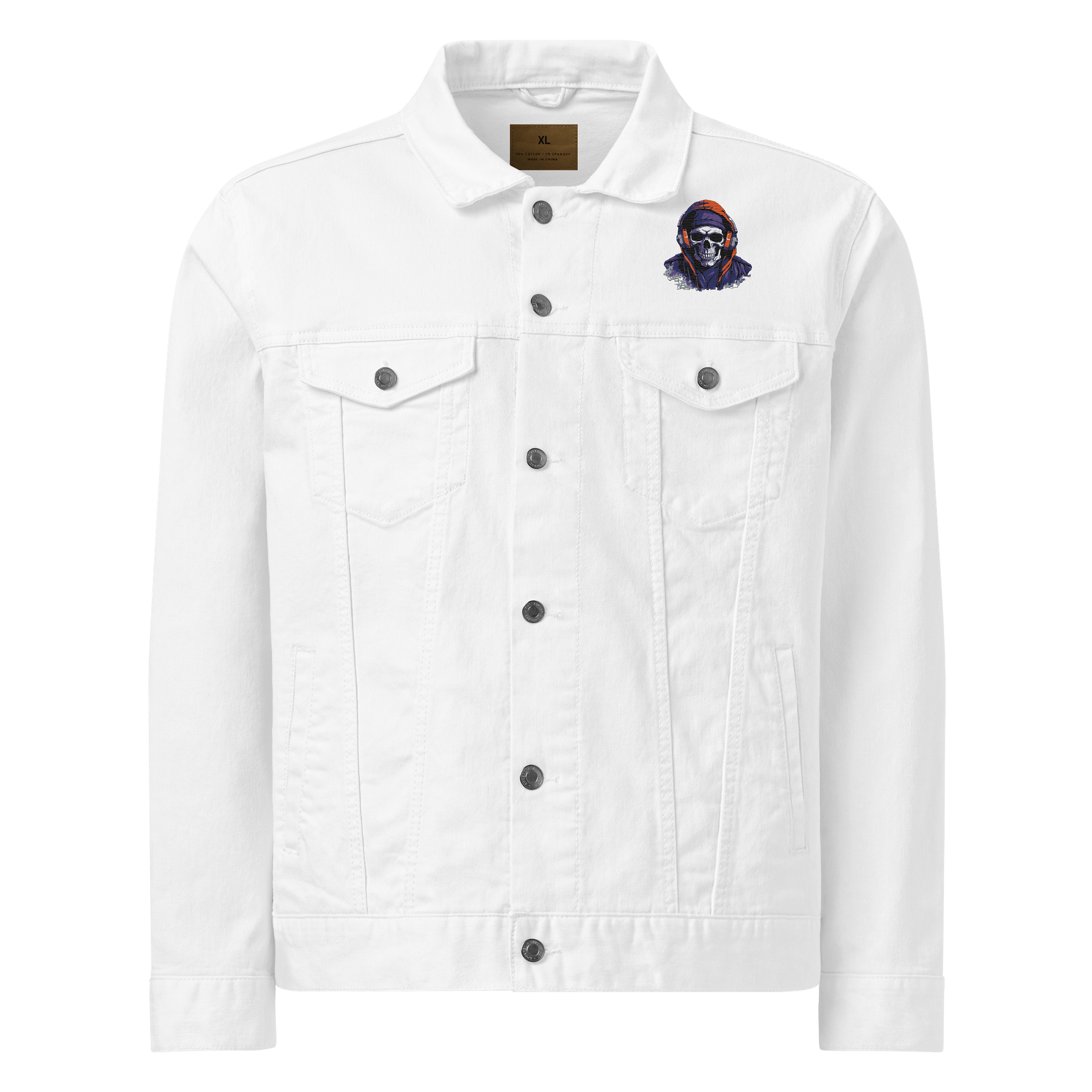 Skull Embroidered Denim Jacket product image (1)