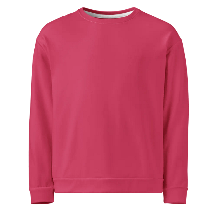 Plain Ruby Red True Summer Unisex Recycled Polyester Heavyweight Premium Sweatshirt by Treasure Pie product image (1)
