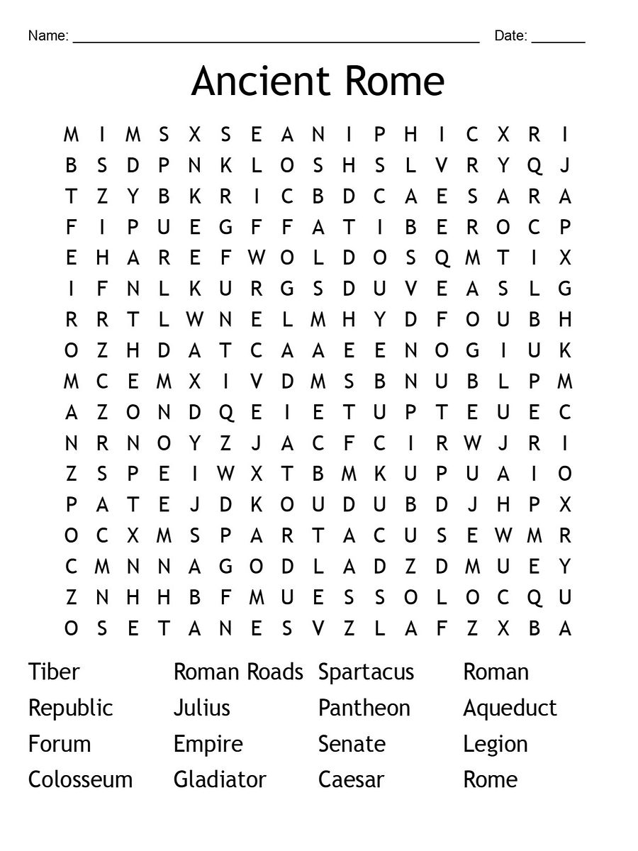 Printable Ancient Rome Word Search product image (1)