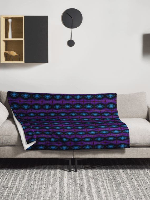 Purple & Blue Diamond Throw Blanket – Modern Geometric Comfort product image (1)