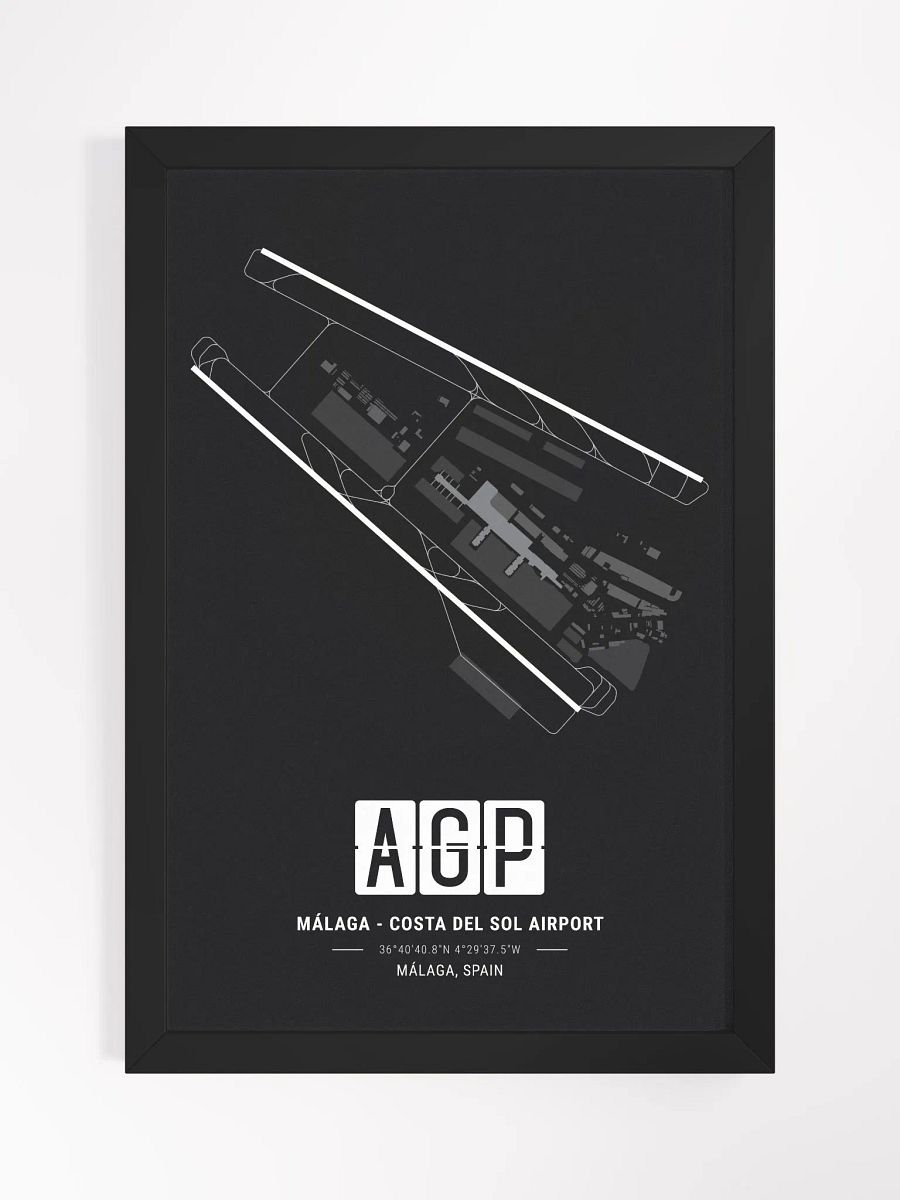 Framed Airport AGP Premium Map On Matt Paper product image (1)