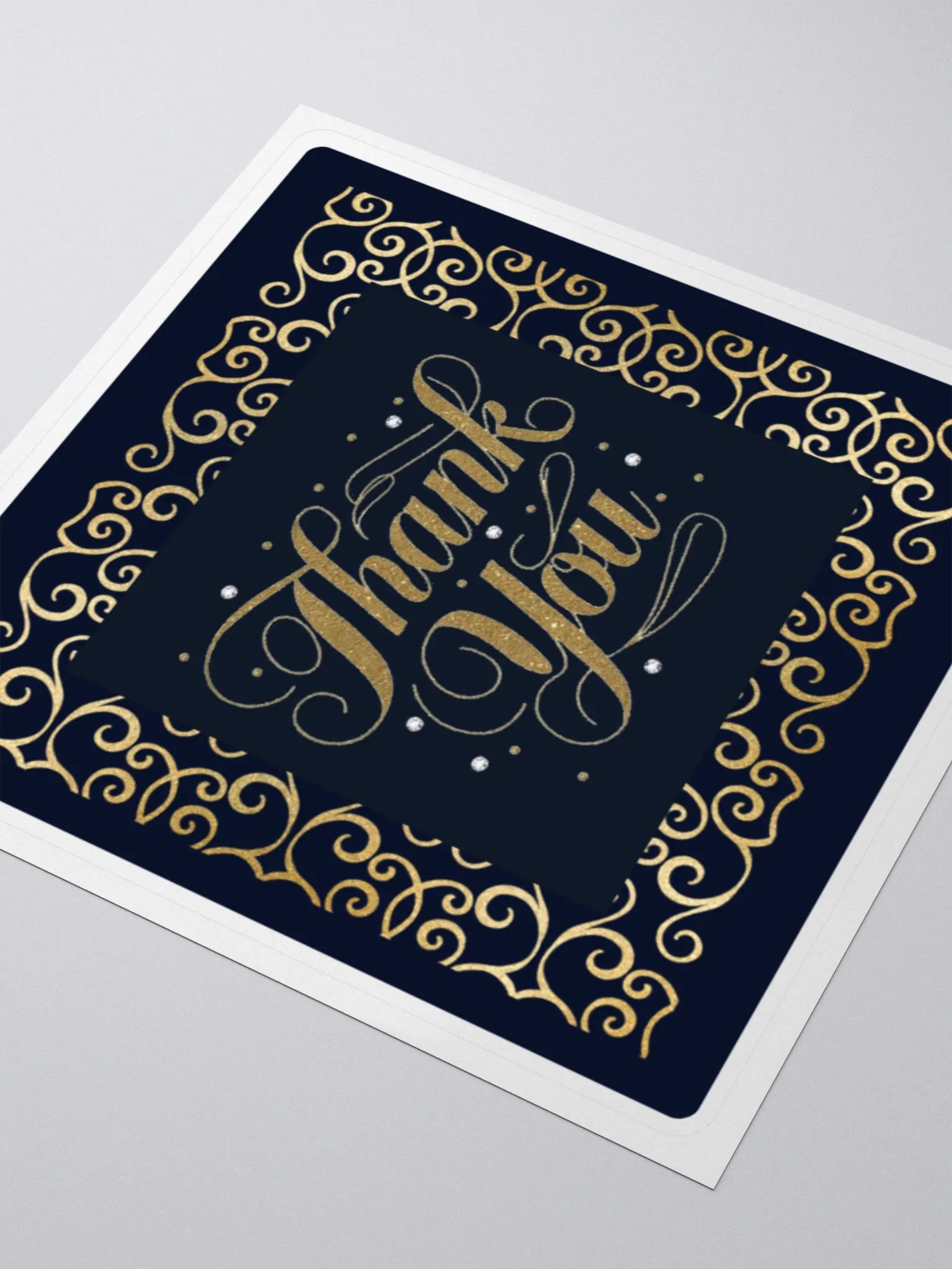 Black & gold elegant square sticker product image (3)