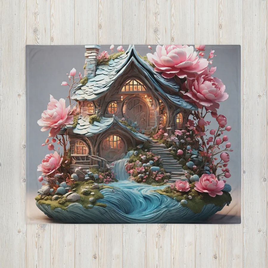 The floral hut design throw blanket product image (16)