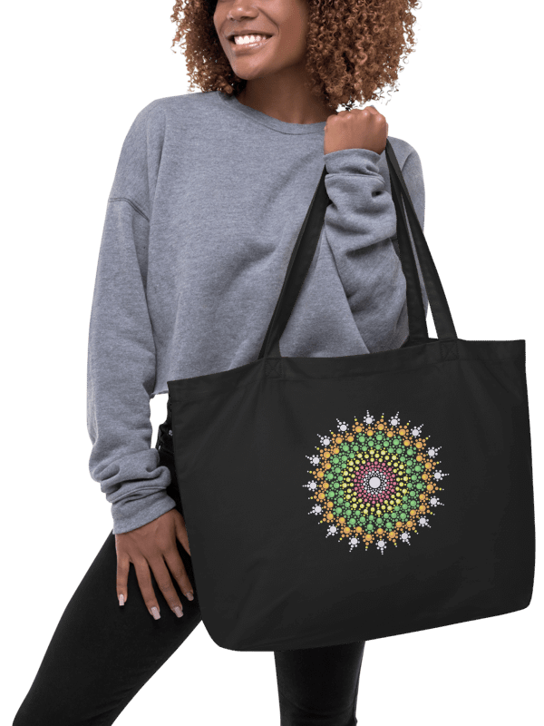 Pastel Dot Mandala Organic Cotton Tote Bag product image (1)