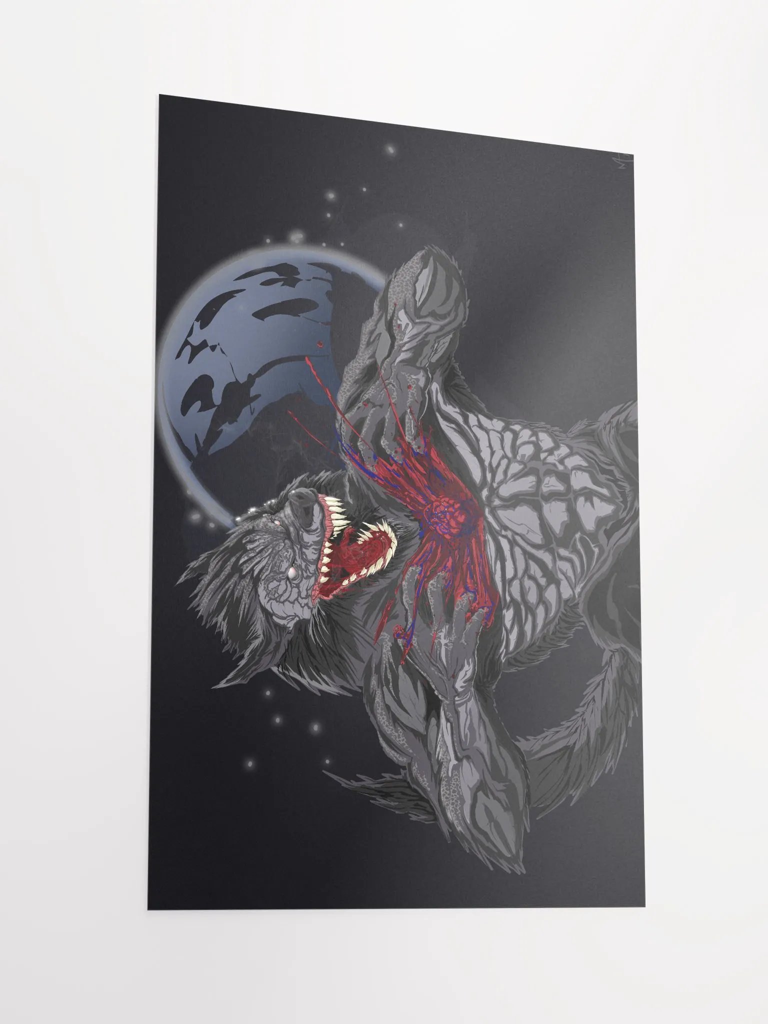 Werewolf's Blood Moon Matte Poster Print product image (2)