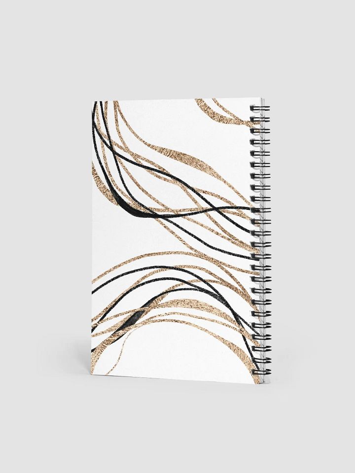 Black & Gold Swirls Line Art Spiral Notebook product image (2)