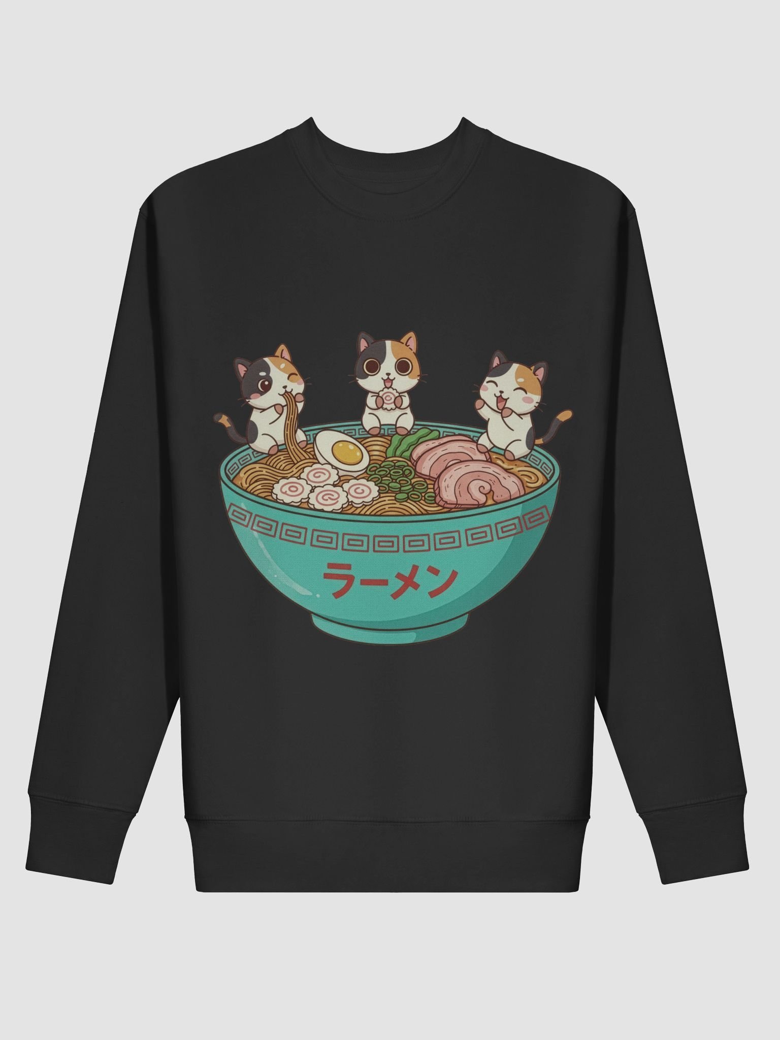 Calico Cat Ramen Trio Kawaii Japanese Style Sweatshirt product image (4)
