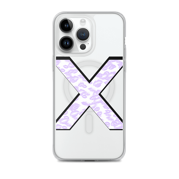 White X Lilac Lipstick Kisses Phone Case product image (1)