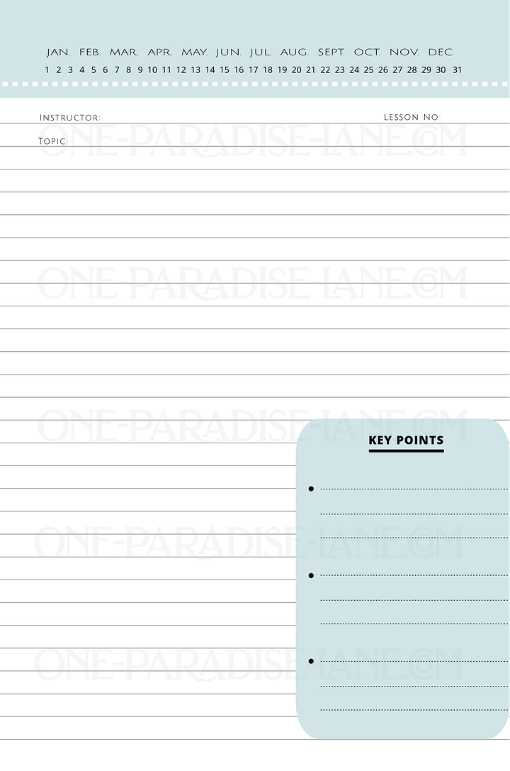 2025 Regular Pioneer School Digital Notebook | Vintage Globe Dusty Blue (PDF) product image (2)