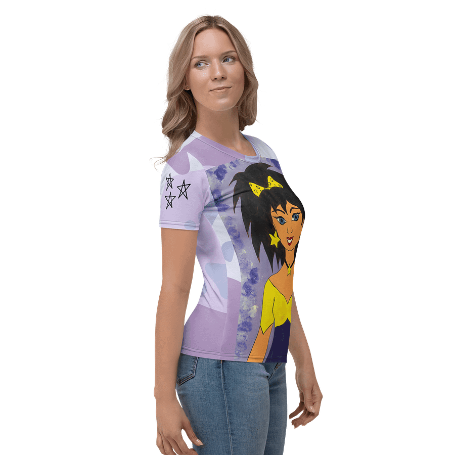 Girl with the stars (art by Dina R.) acrylic painting picture - Women's Crew Neck T-Shirt product image (4)
