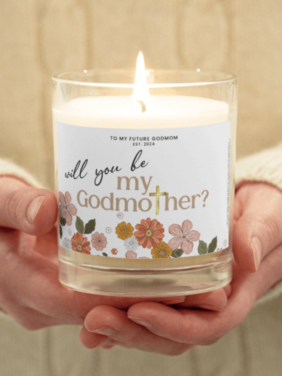 Floral godmother proposal candle product image (1)