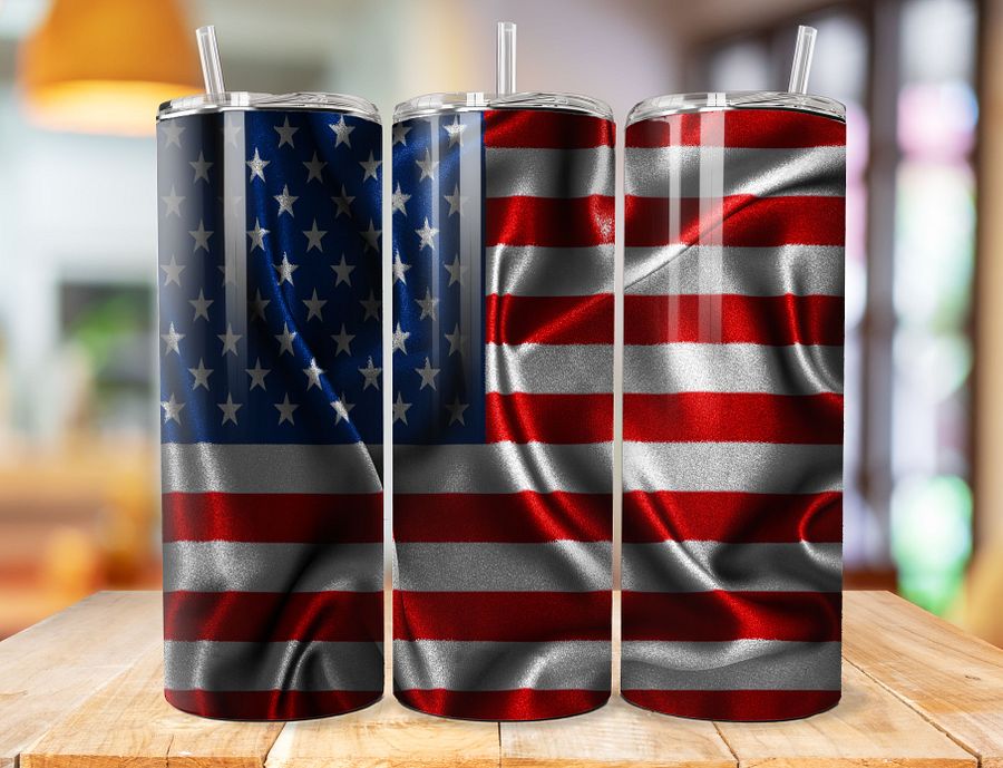 American Flag 20 oz Stainless Steel Tumbler – Patriotic Stars and Stripes Design product image (1)