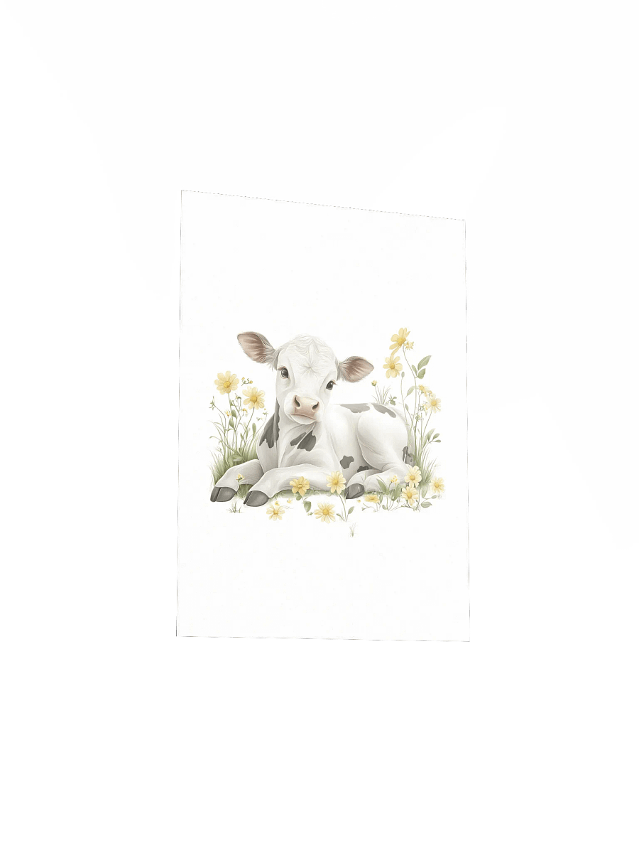 Holstein Cow in Yellow Wildflowers Farmhouse Nursery Print product image (4)