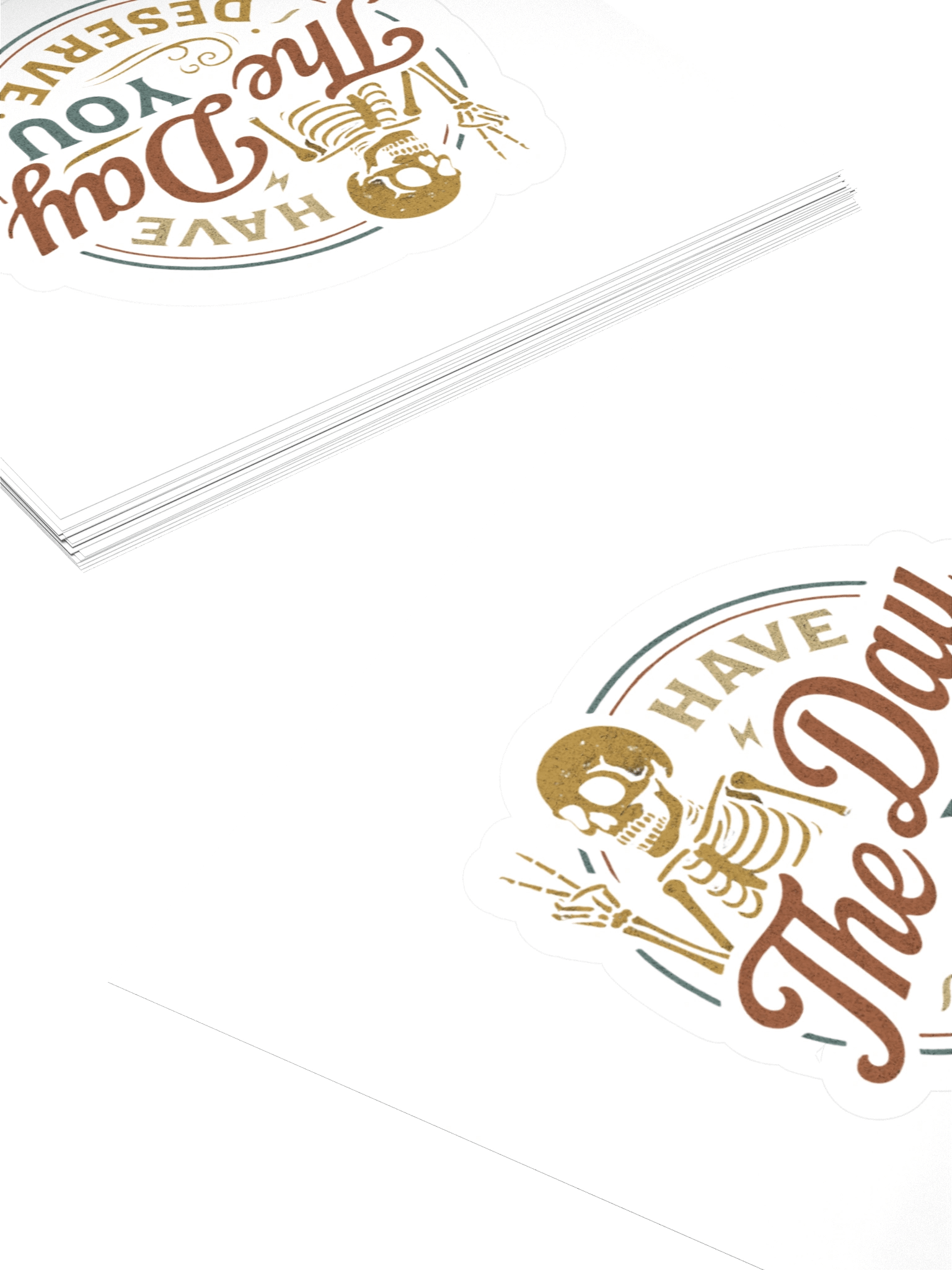 Vintage Peace Skeleton "Day You Deserve" Kiss Cut Stickers product image (11)