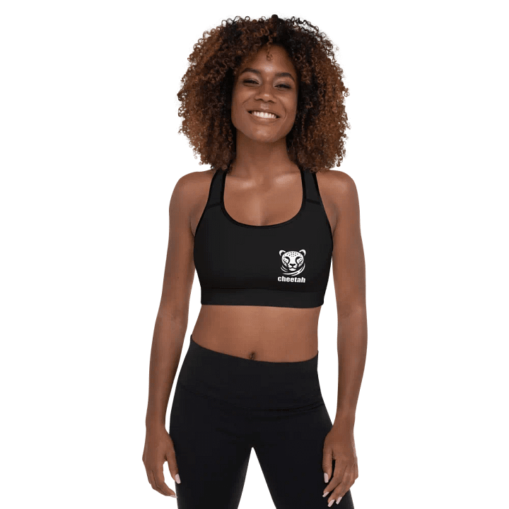 cheetah sports bra black product image (1)