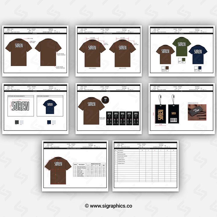 T-shirt Clothing Techpack Template product image (2)