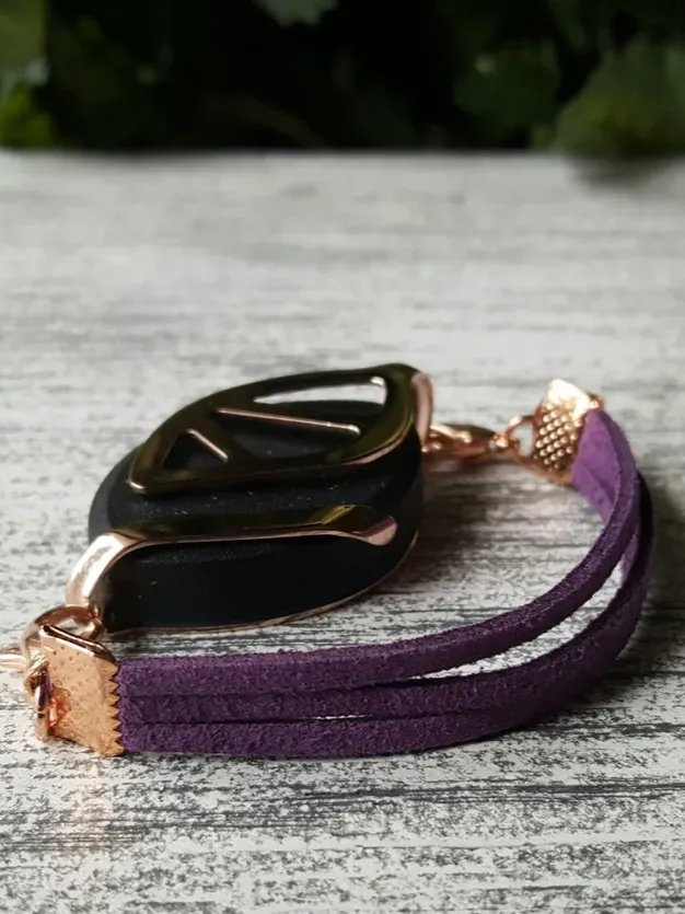 Purple Faux Suede Bracelet | Handmade Accessory for Bellabeat Leaf Urban & Ivy product image (1)