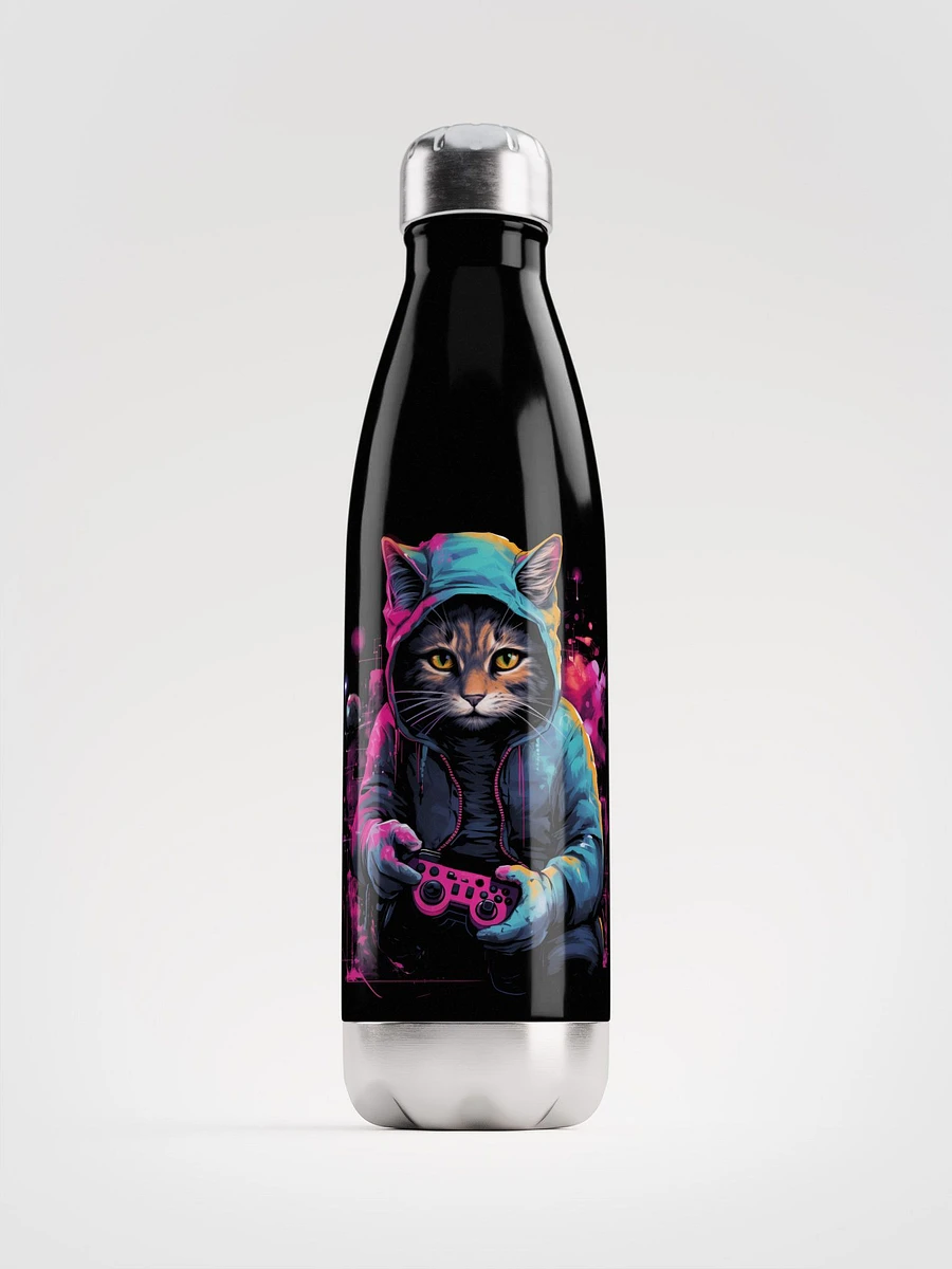 Gamer Cat Stainless Steel Water Bottle product image (1)