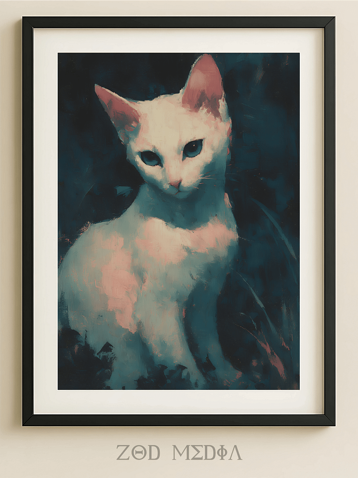 Moonlit Whiskers - Ethereal Night Art product image (1)
