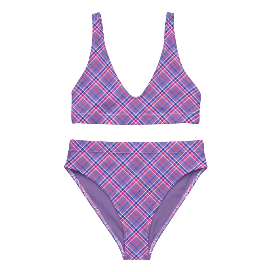 Lavender, Magenta, and Blue Plaid Bikini product image (2)