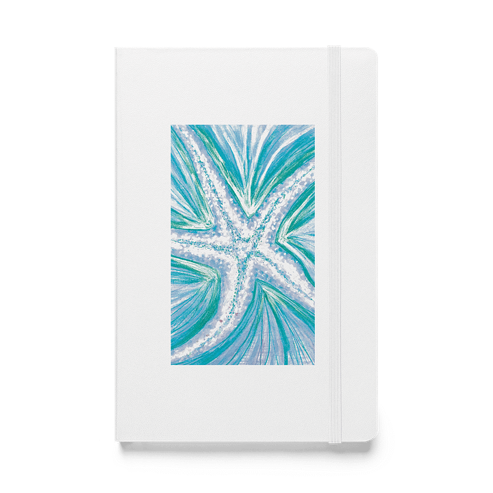 Bright Cyan Starfish | Hardcover Bound Notebook | Coastal-Inspired JournalBook® by Monique Faella Designs™ product image (2)