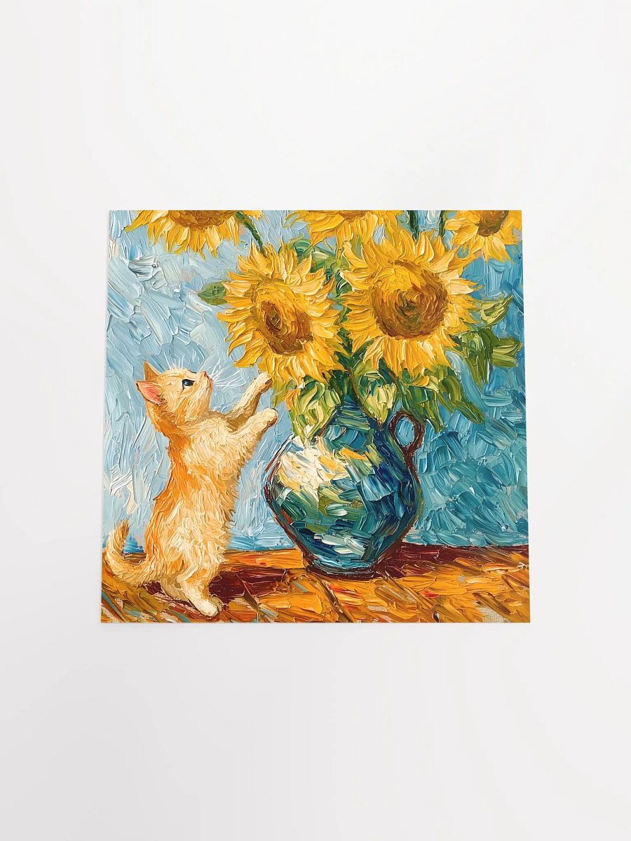 Curious Cat and Sunflowers Poster Art product image (18)
