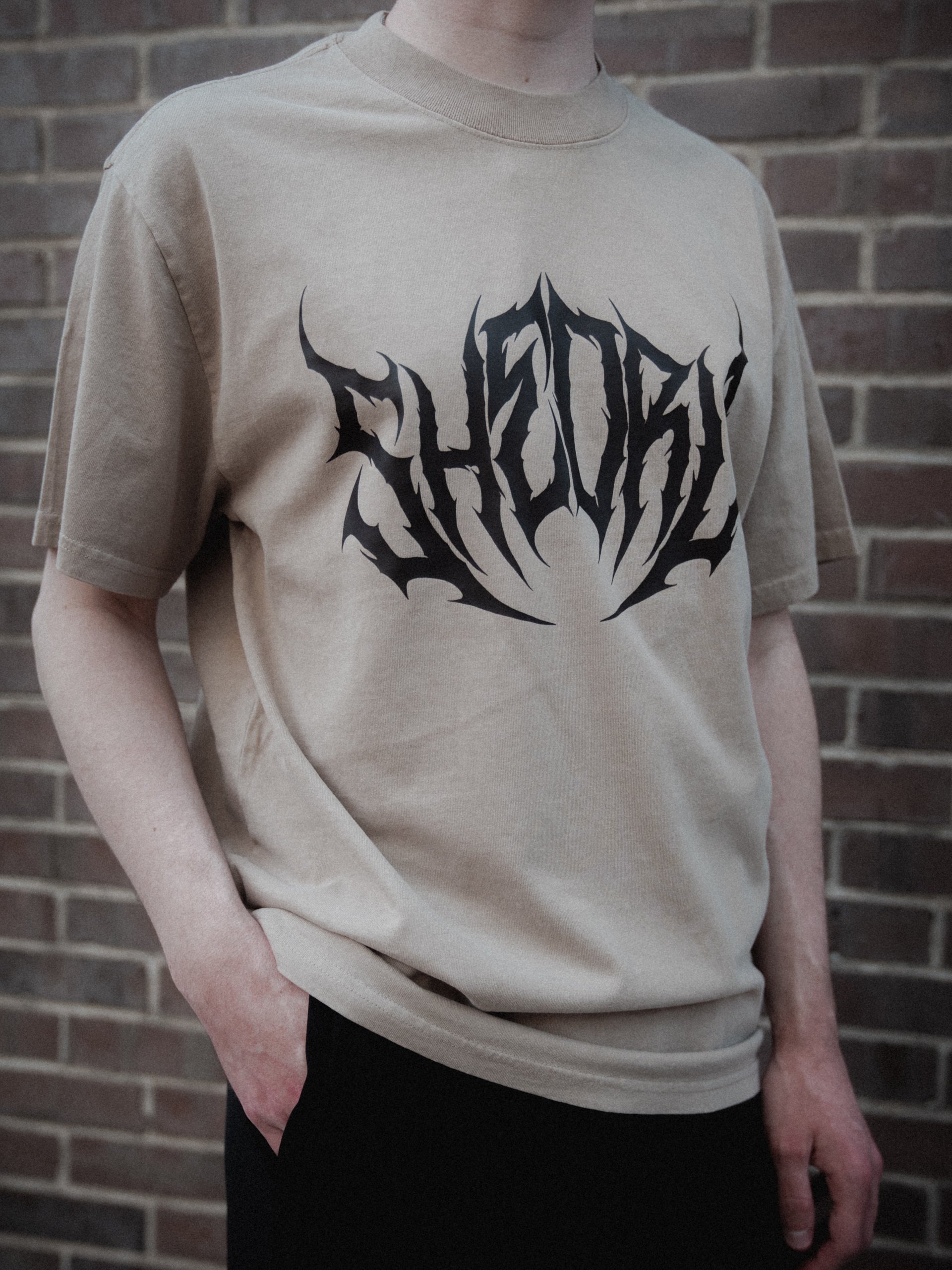 Death Metal Oversized Faded Tee - Khaki product image (2)
