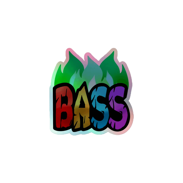 Fire Bass Holographic Sticker product image (1)