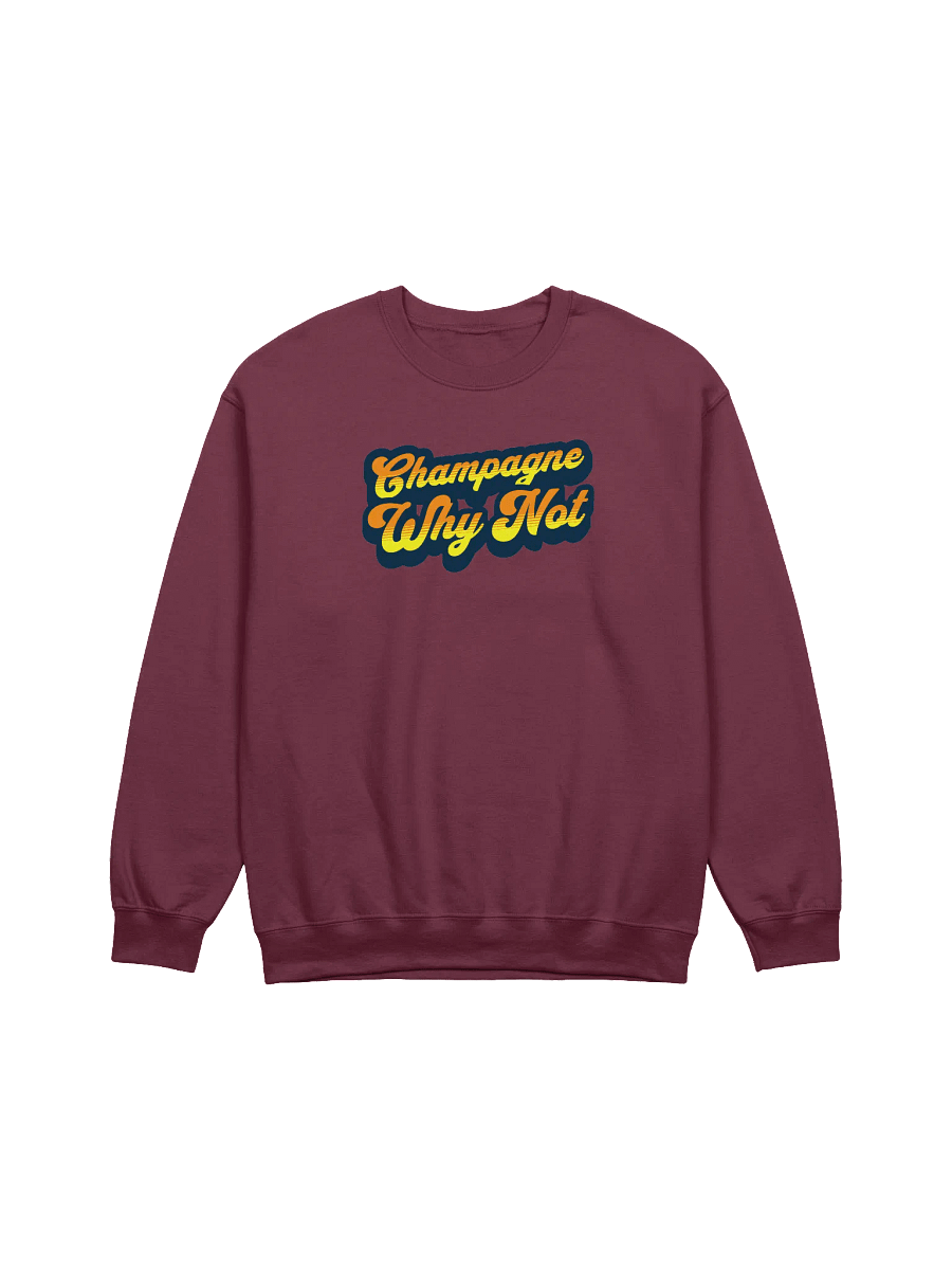"Champagne, Why Not?" Funny Wine Quotes Sweatshirt for Wine Lovers product image (2)
