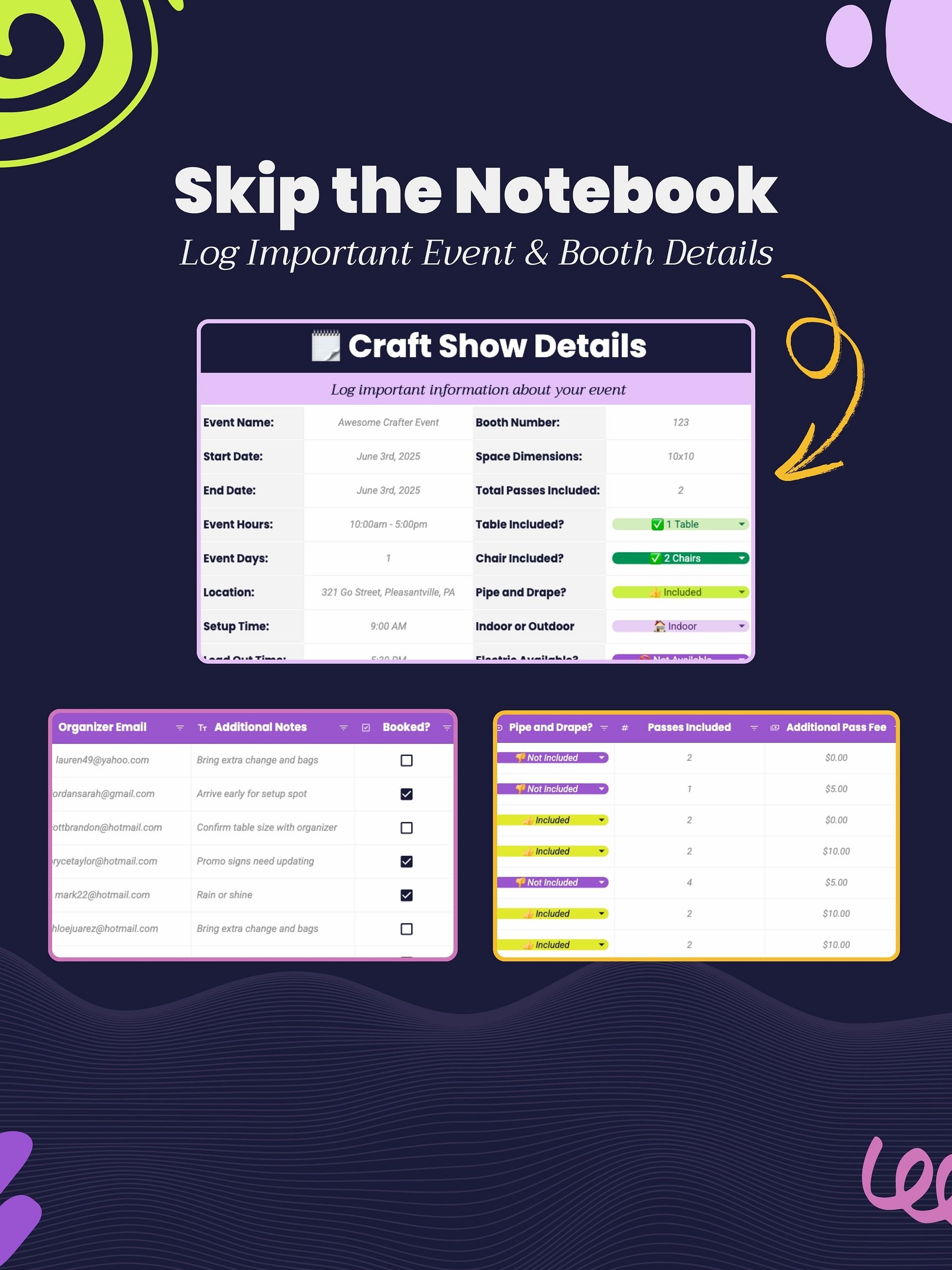 The Ultimate Craft Show Bundle | Event Organizer & Profit, Inventory, Expense Tracker product image (3)