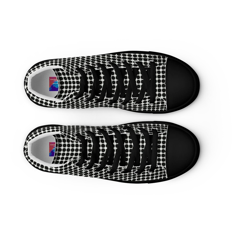 Abstract Black and White Chain Ladies Canvas Shoe High Tops product image (37)