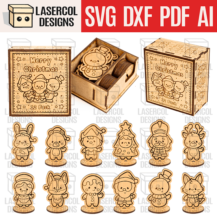 Christmas Characters Box - Laser Cut Files product image (1)