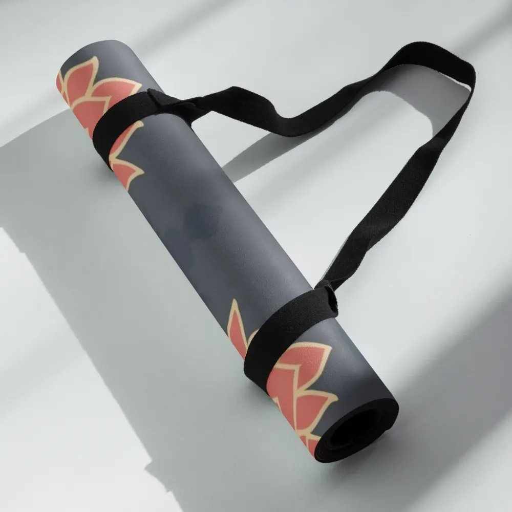 Lotus Pattern Navy Yoga Mat product image (6)