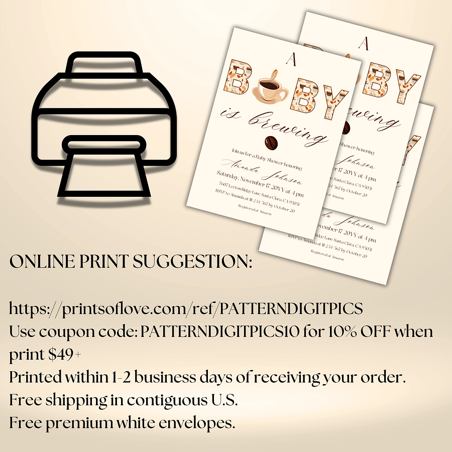 A Baby is Brewing Baby Shower Invitation, Rustic Fall Gender Neutral Shower, Coffee Themed Brunch Invite, Digital Download Canva Template product image (10)