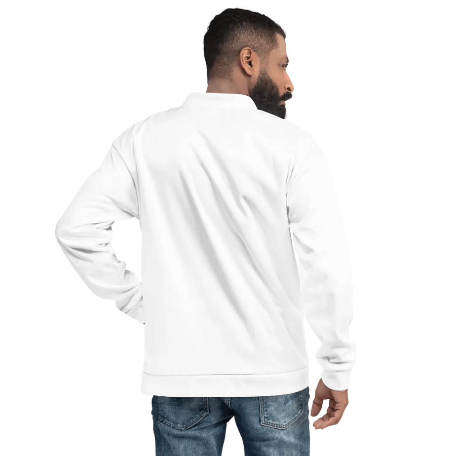 TDS Music Unisex White Bomber Jacket – Exclusive Design for Music Fans product image (9)